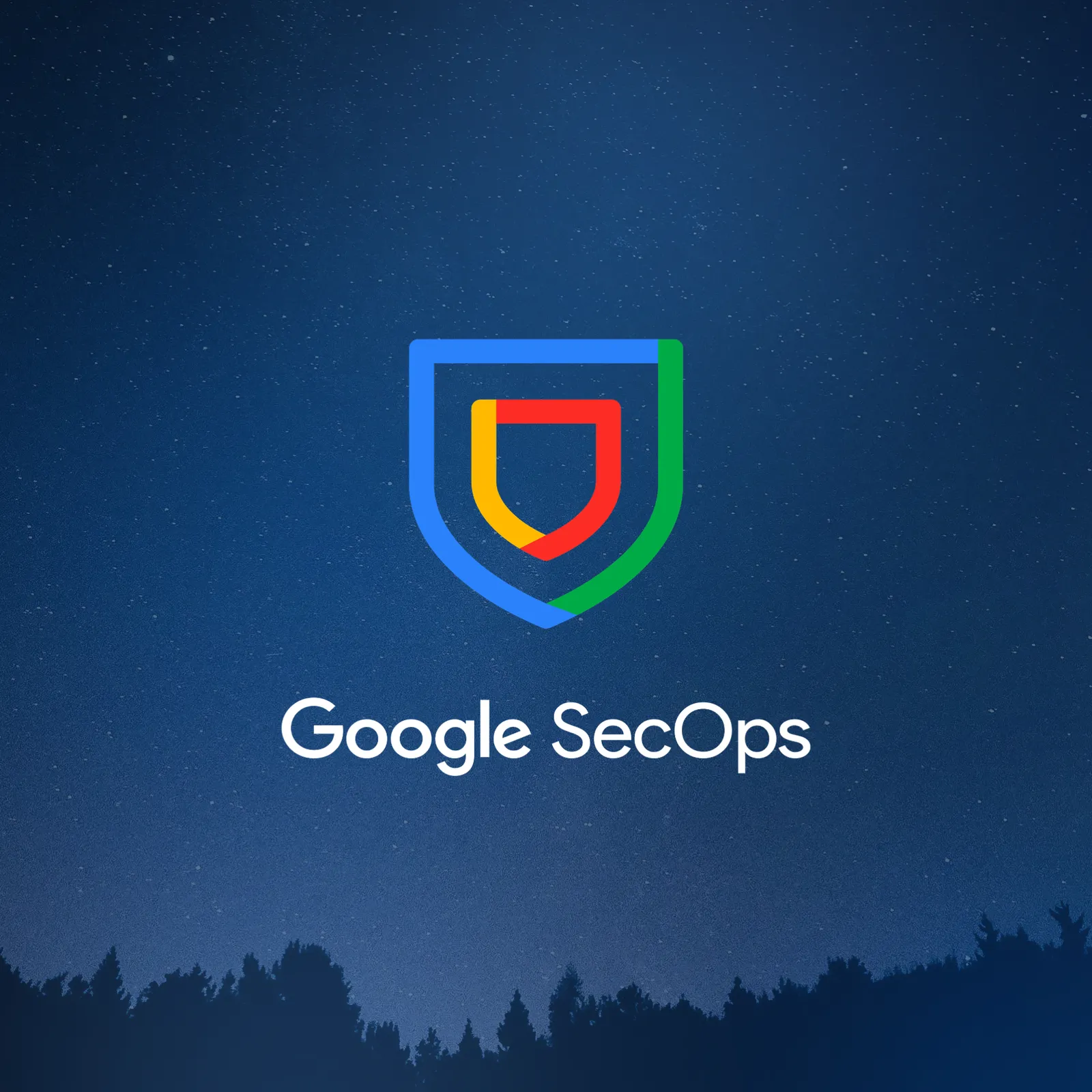Dark blue lanscape with Google SecOps logo