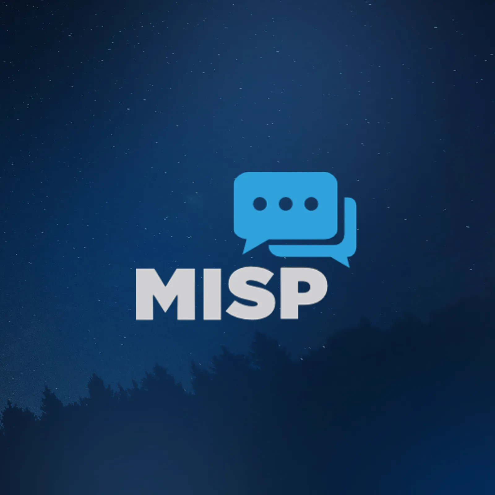 Dark blue landscape with MISP logo