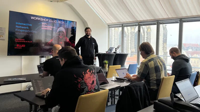 Vlad Iliushin from ELLIO presents network fingerprints JA4, JA4+, JA3, pf0, MuonFP at the technical workshop in Prague.