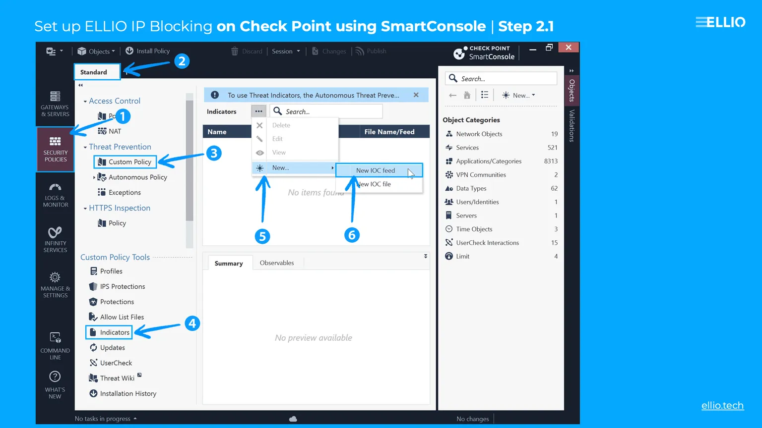 ELLIO Blocklist CheckPoint SmartConsole 1 1024x576