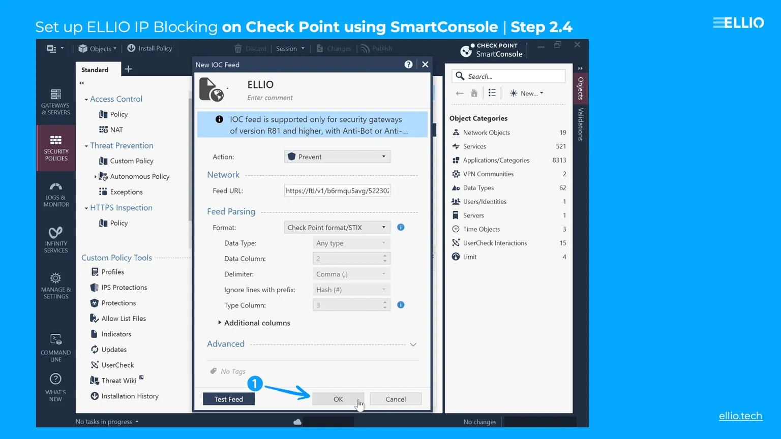 ELLIO Blocklist CheckPoint SmartConsole 4 1024x576