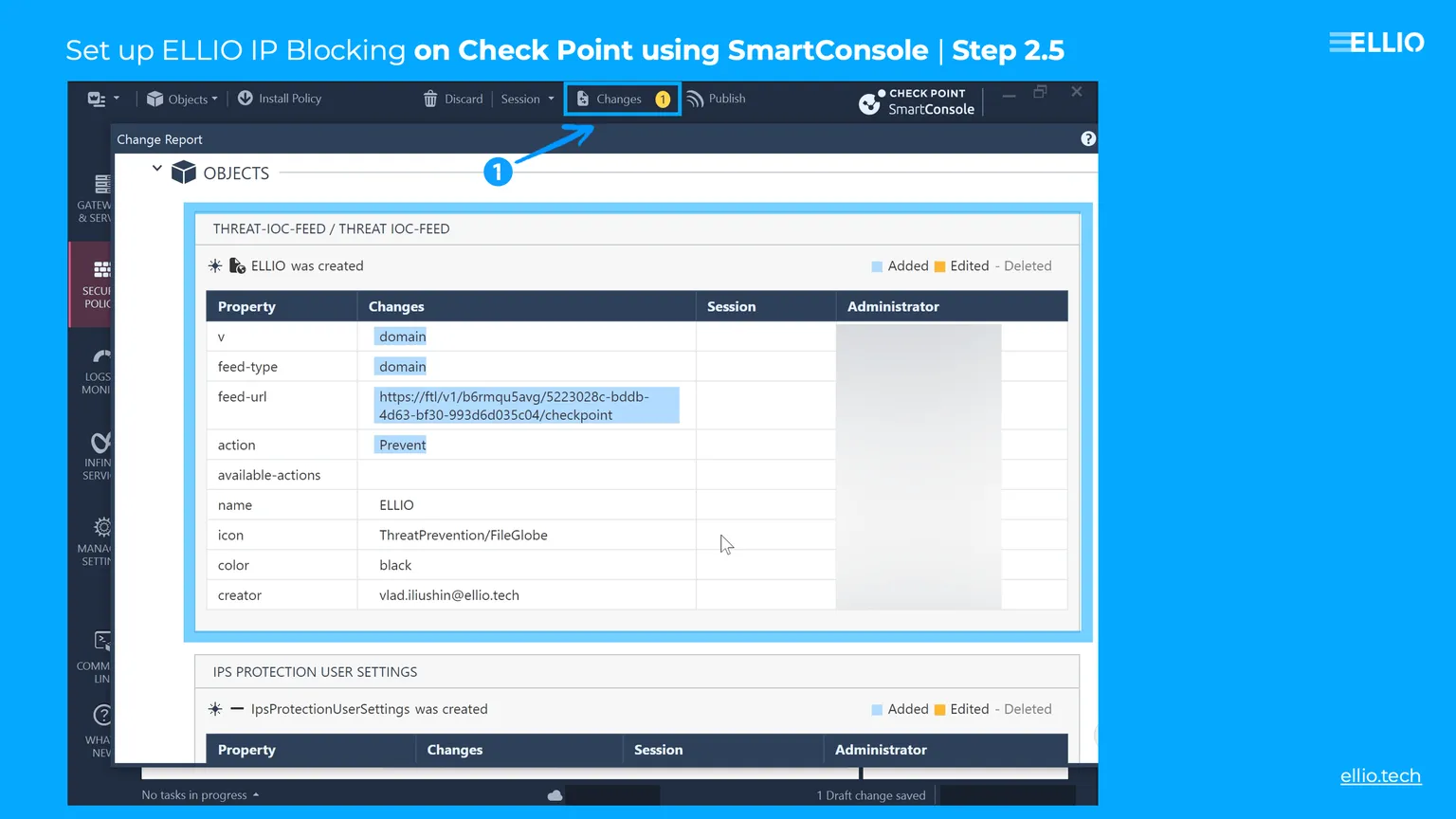 ELLIO Blocklist CheckPoint SmartConsole 5 1024x576