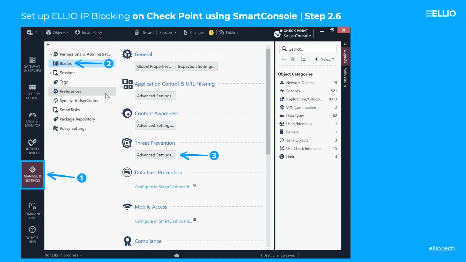 ELLIO Blocklist CheckPoint SmartConsole 6 1024x576