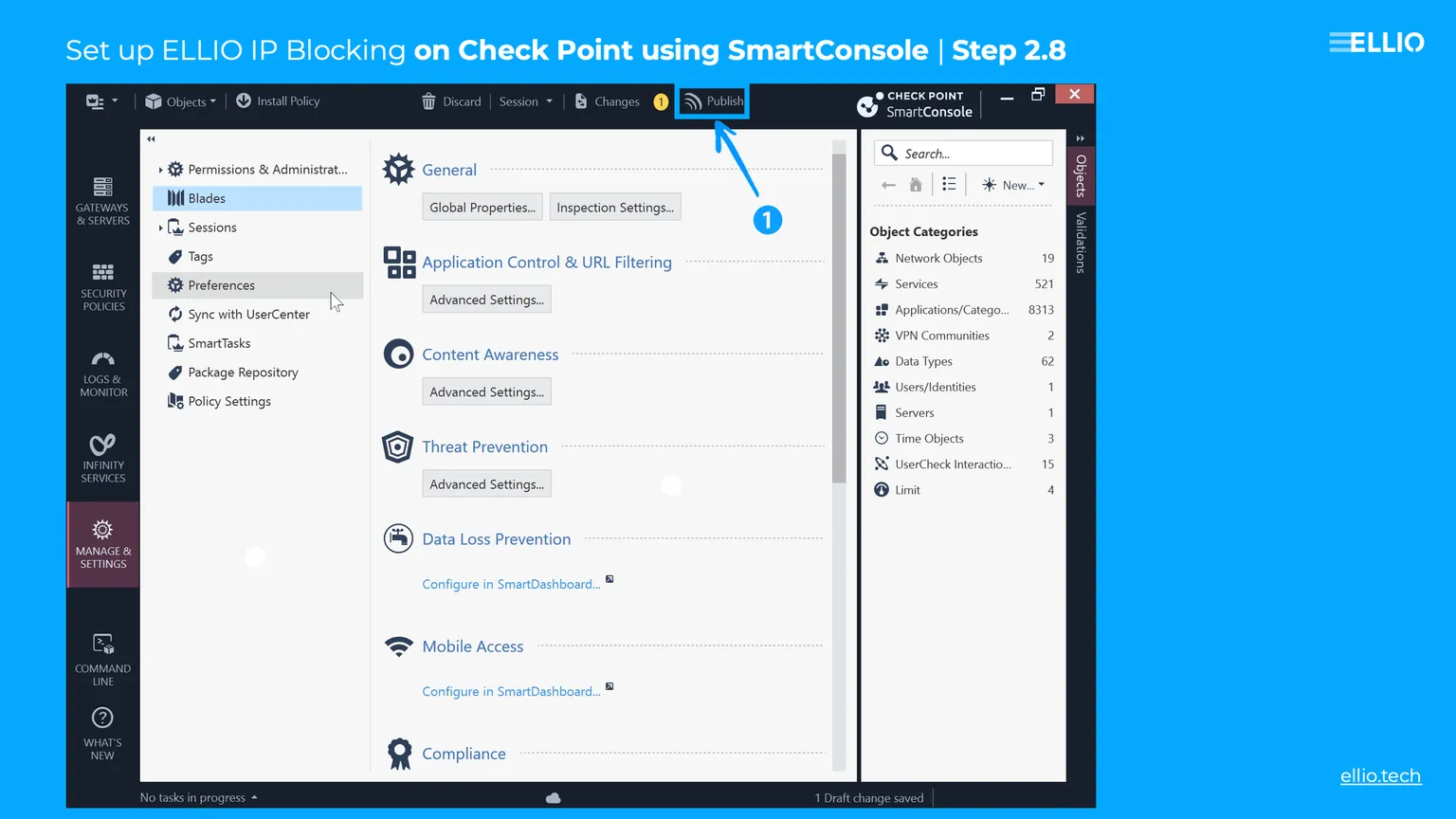 ELLIO Blocklist CheckPoint SmartConsole 8 1024x576