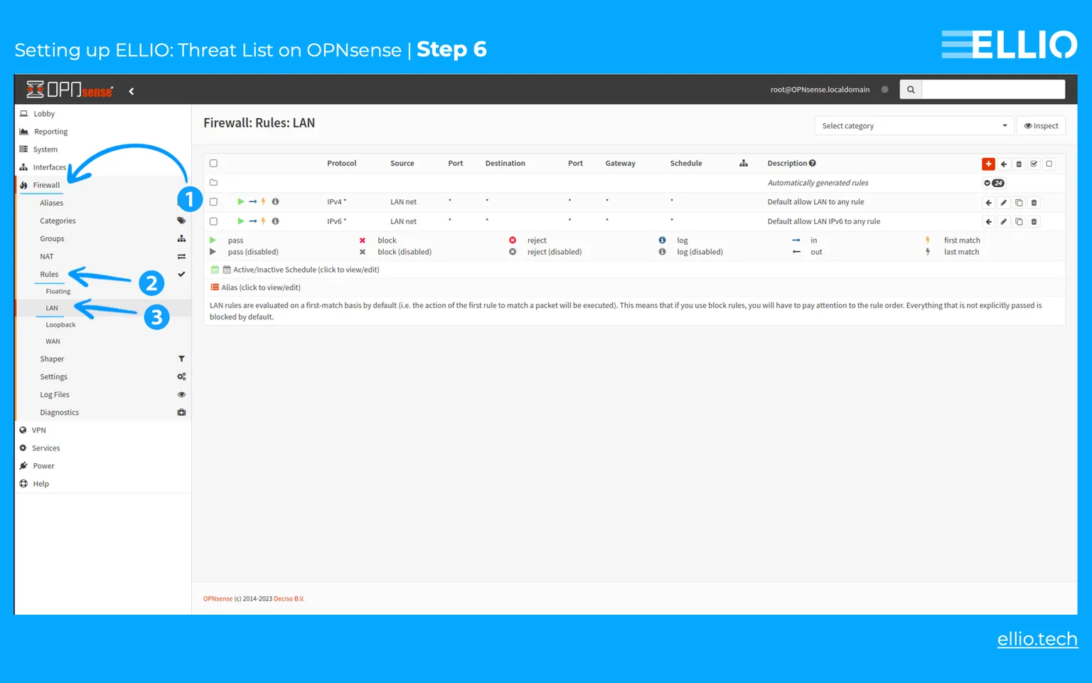 How to set up a IP blocking  rule on the OPNsense firewall.