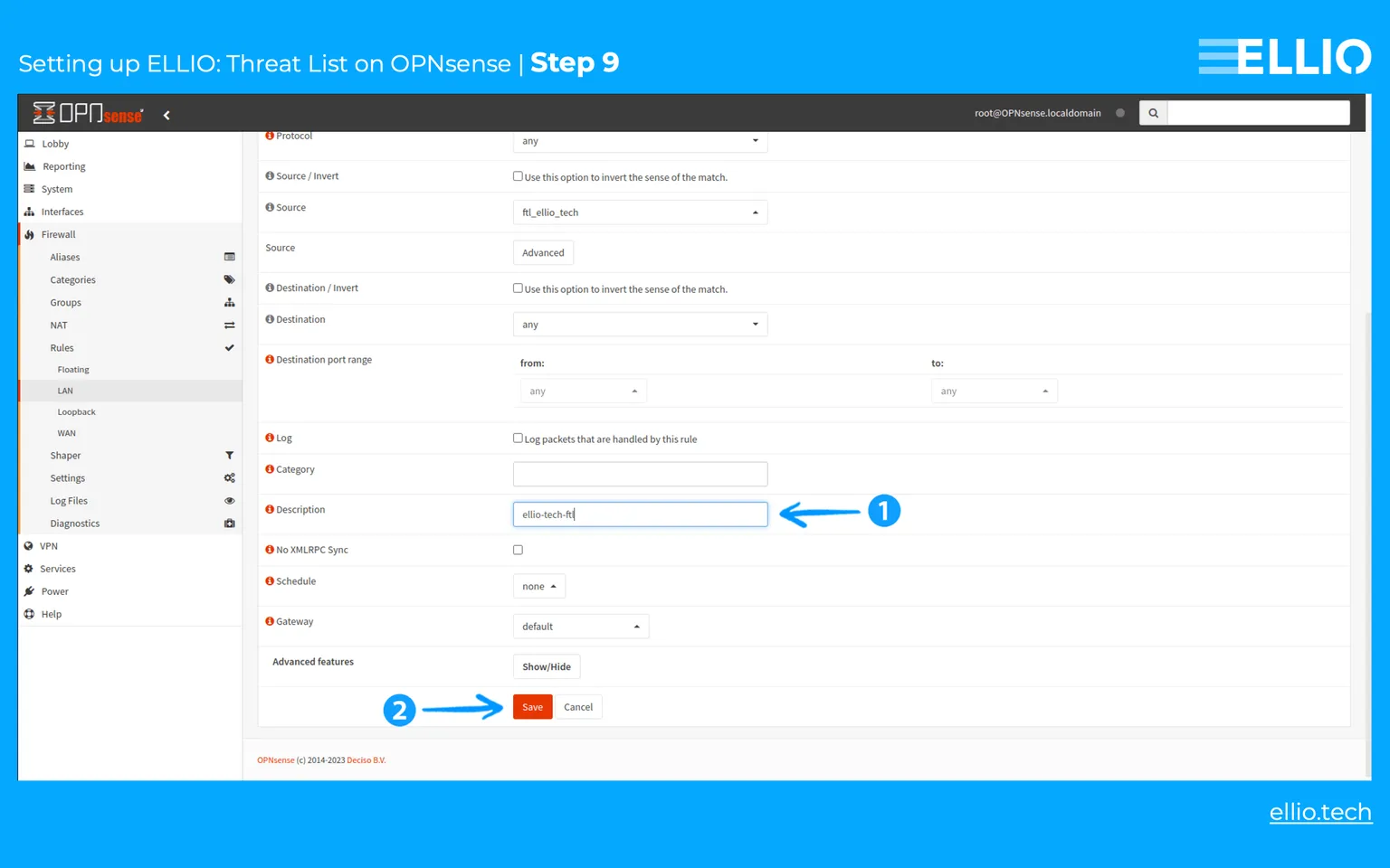 10-step practical tutorial how to set up external IP blocklist on firewall OPNsense.