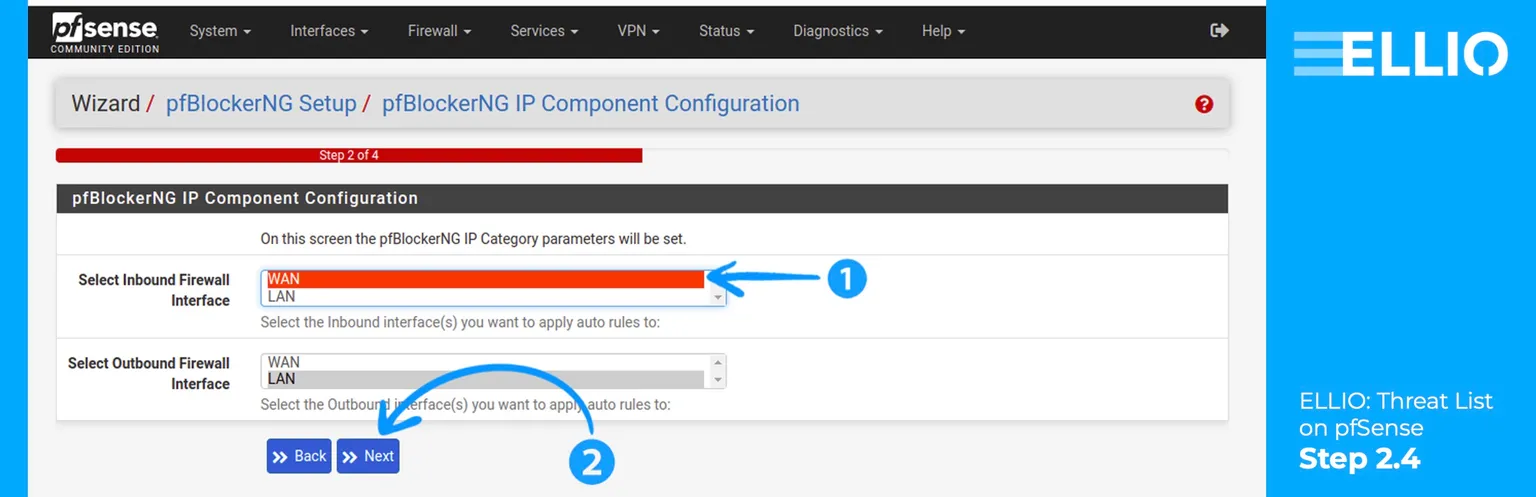 How to configurate IP Component in pfBlockerNG in pfSense. How to set up all publicly facing interfaces as the Inbound Firewall Interfaces. 